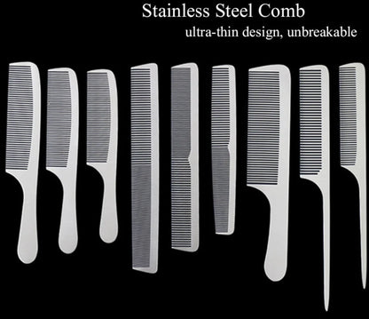 Stainless Steel Silver Barber Comb