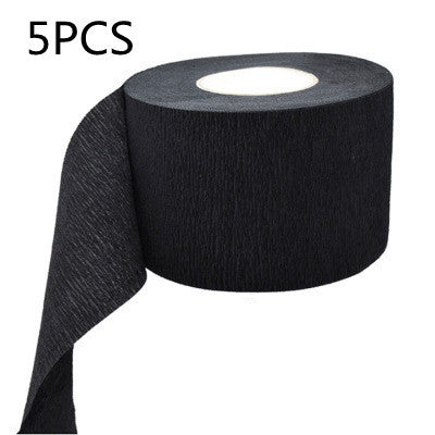 5 Pc Barber Shop Hair Neck Black Paper Disposable Scarf